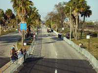 Parade route with barricades